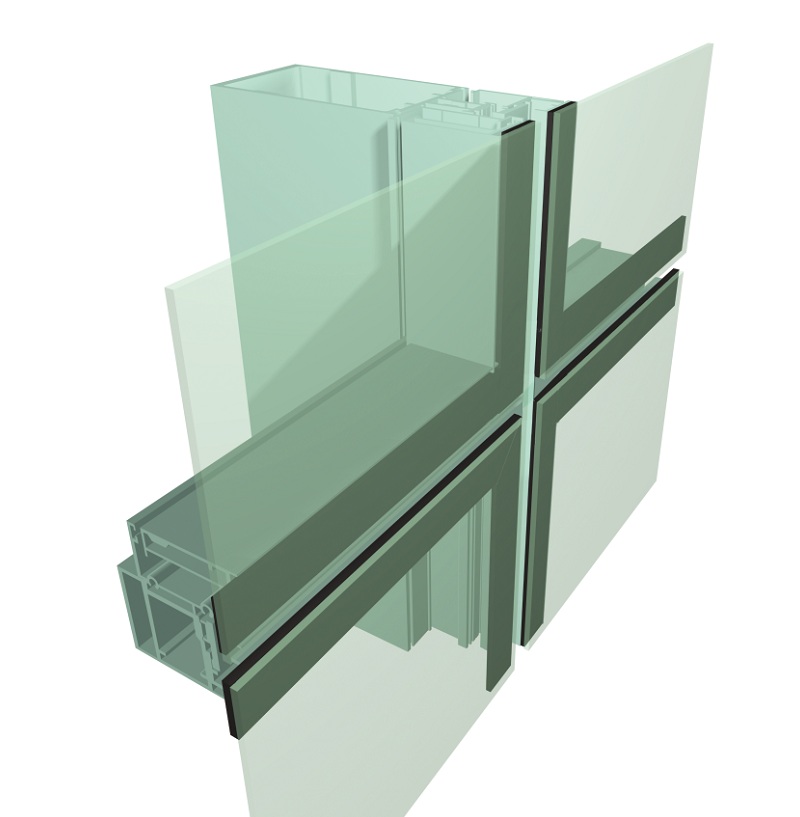 Архитектурная алюминиевая стеклянная навесная стена
