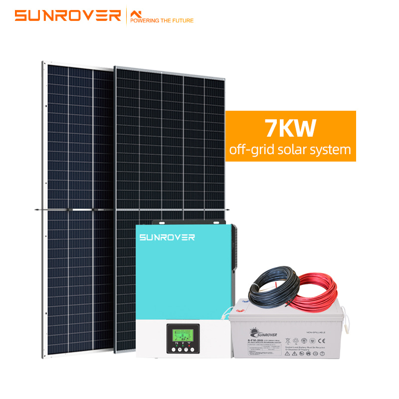 Полностью завершенная солнечная панель мощностью 7 кВт в автономном режиме завершена
