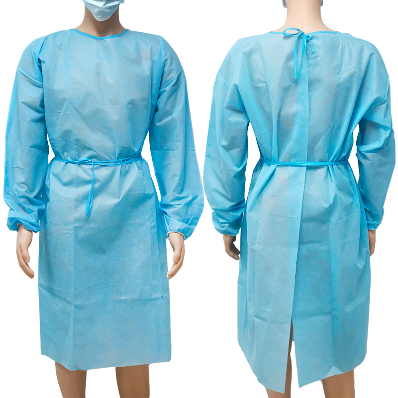 
      медицинская одежда из нетканого материала или PP PE SMS изоляционный халат
     </font></font>