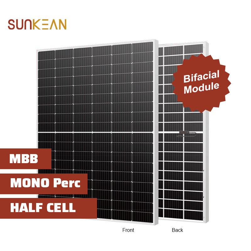 высокая эффективность 390~410В Бифасиал Моно наполовину вырезала панели солнечных батарей размера клетки 182мм