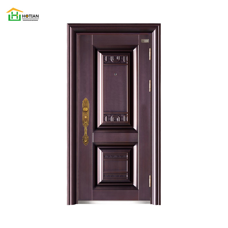 Стальная дверь безопасности дешевого дизайна входной двери металла стальные внешние главные ворота для дома
