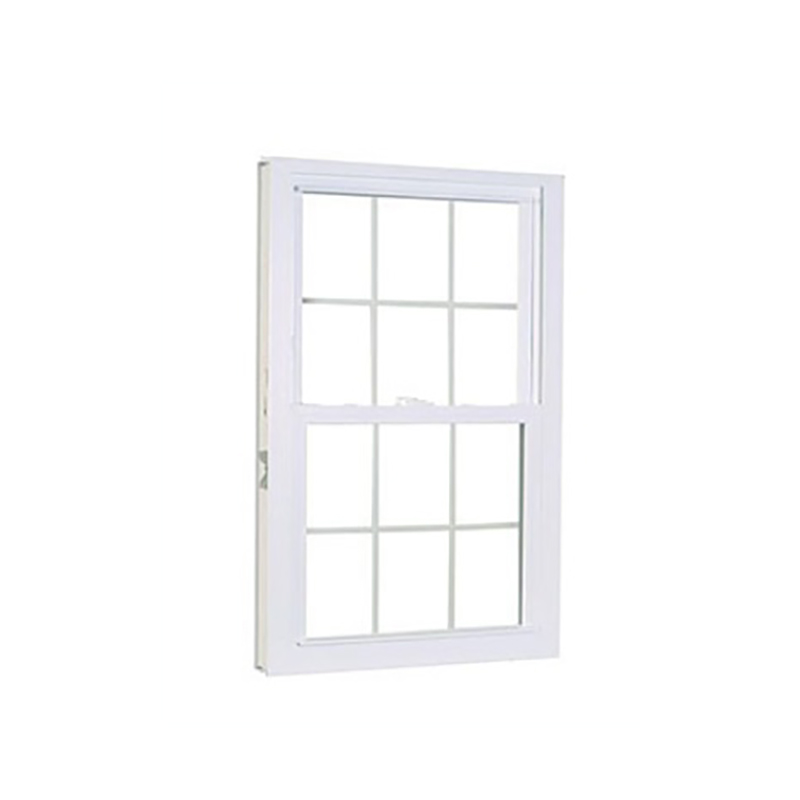 Белые двойные подвесные и наклонные алюминиевые окна с решеткой
