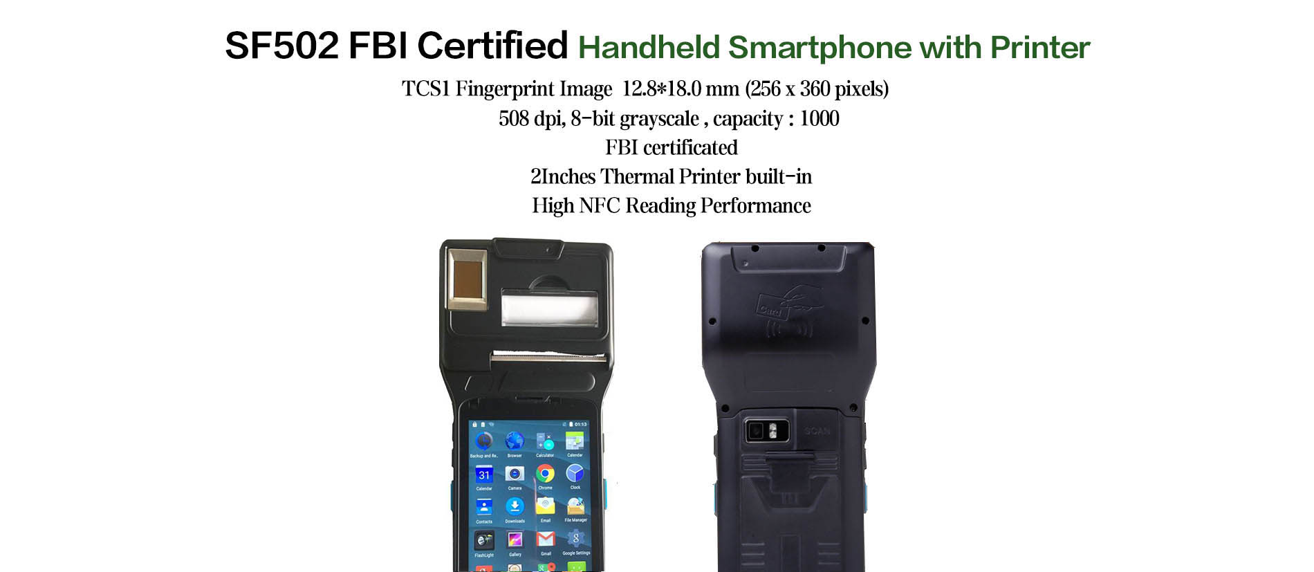Android-устройство Feigete, сертифицированное ФБР для распознавания отпечатков пальцев
