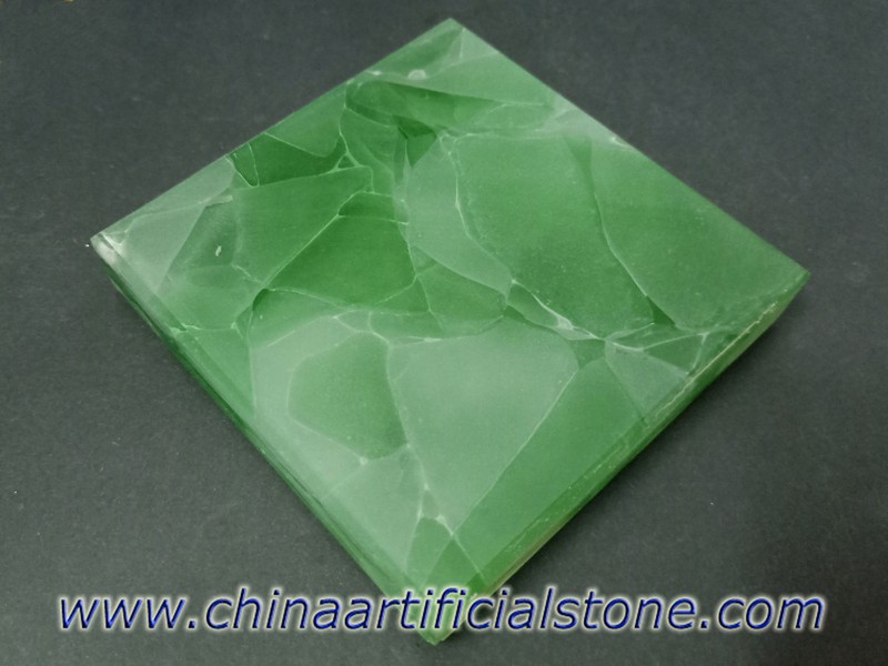 Iceberg Glass2 Каменные плиты из зеленого и белого нефритового стекла
