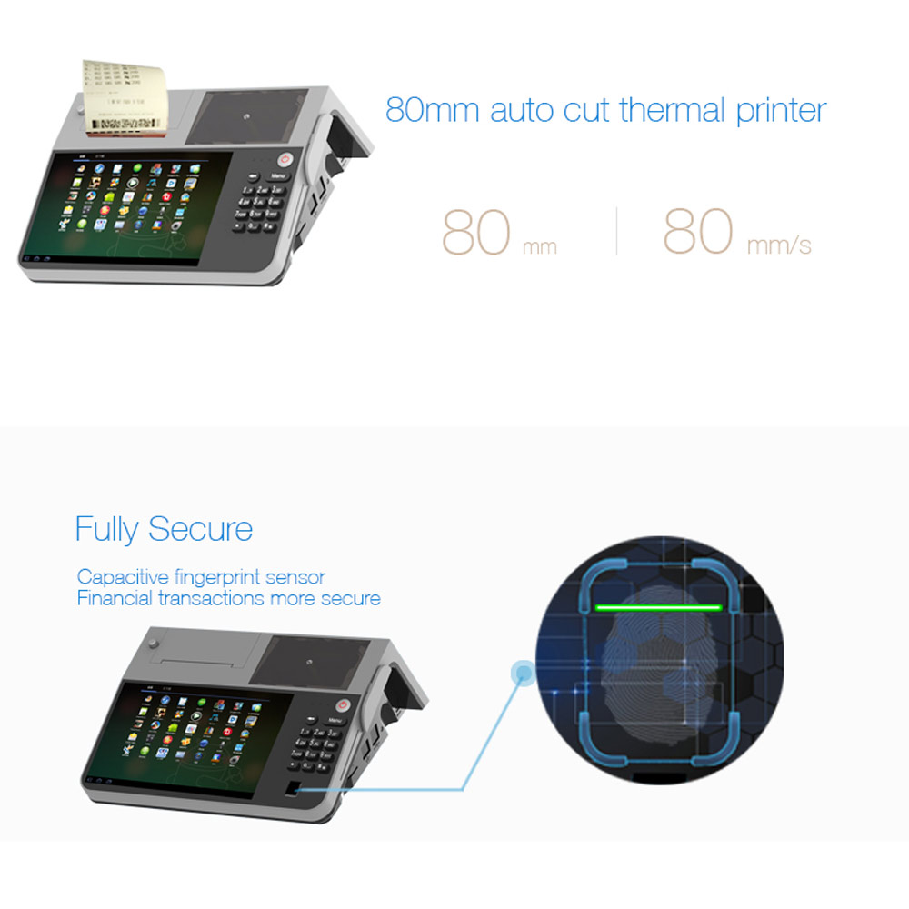 Android pos-терминал с 80-мм принтером