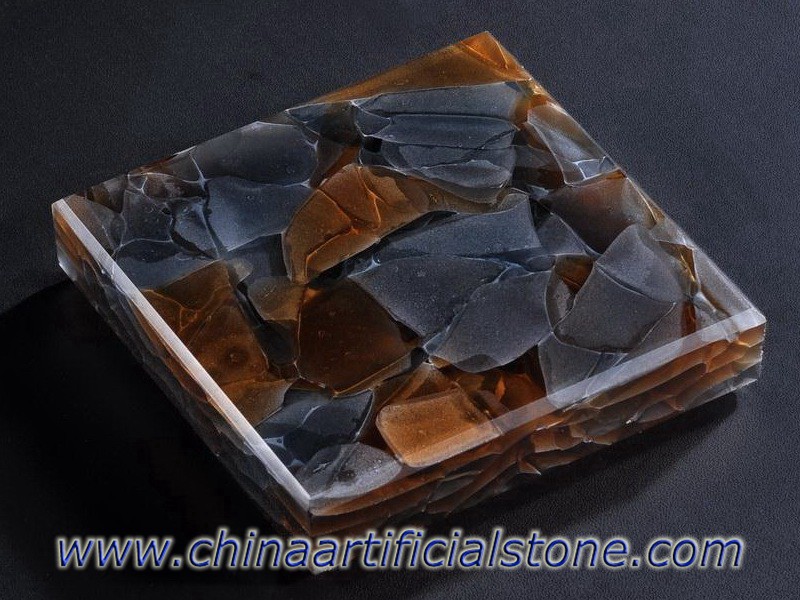 3D Glassos Смешанные цвета Нефритовый стеклянный камень Гармония
