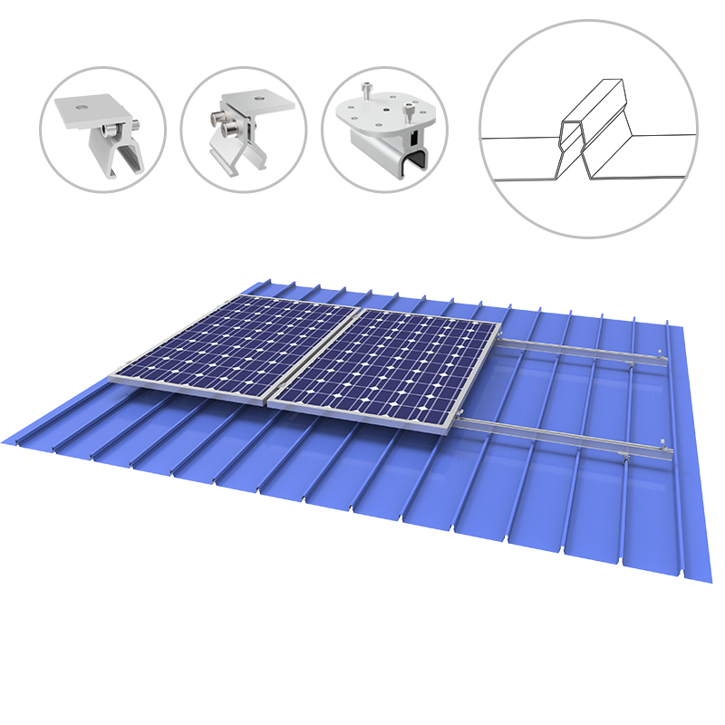Klip-Lok Металлическая крыша Солнечная стеллажная система
