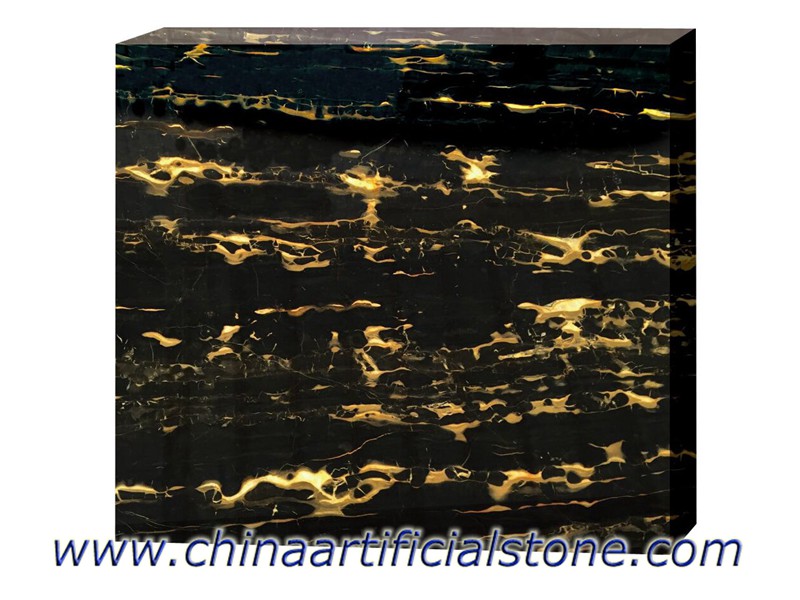 Китай Nero Portoro Black с золотыми мраморными плитами и плиткой
