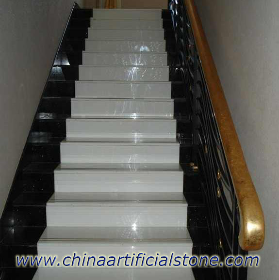 Чисто белые мраморные каменные ступени из наностекла Лестницы

