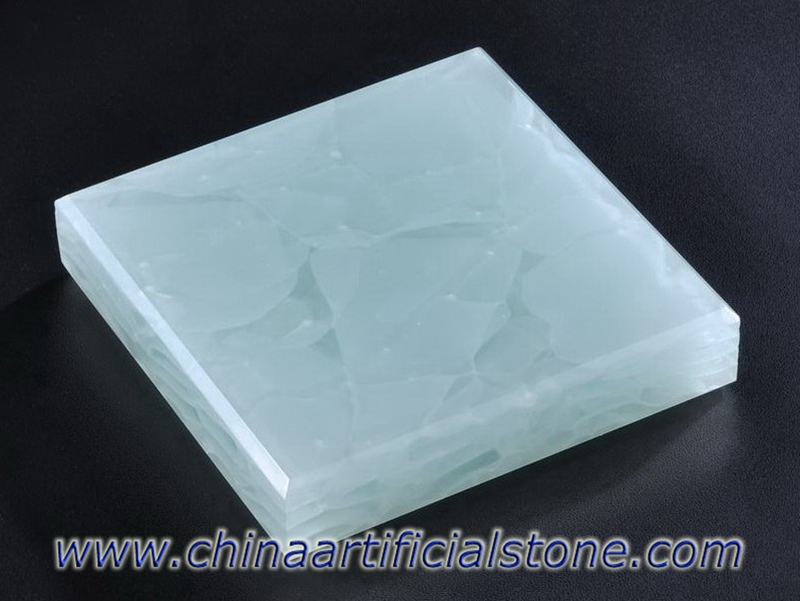 Coral Blue Jade Glass2 Поверхность камня из переработанного стекла
