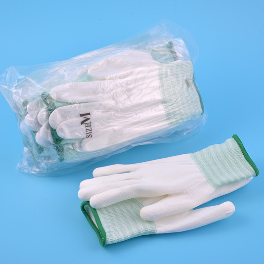 Нейлоновые нескользящие перчатки Ладони Перчатки с полиуретановым покрытием
