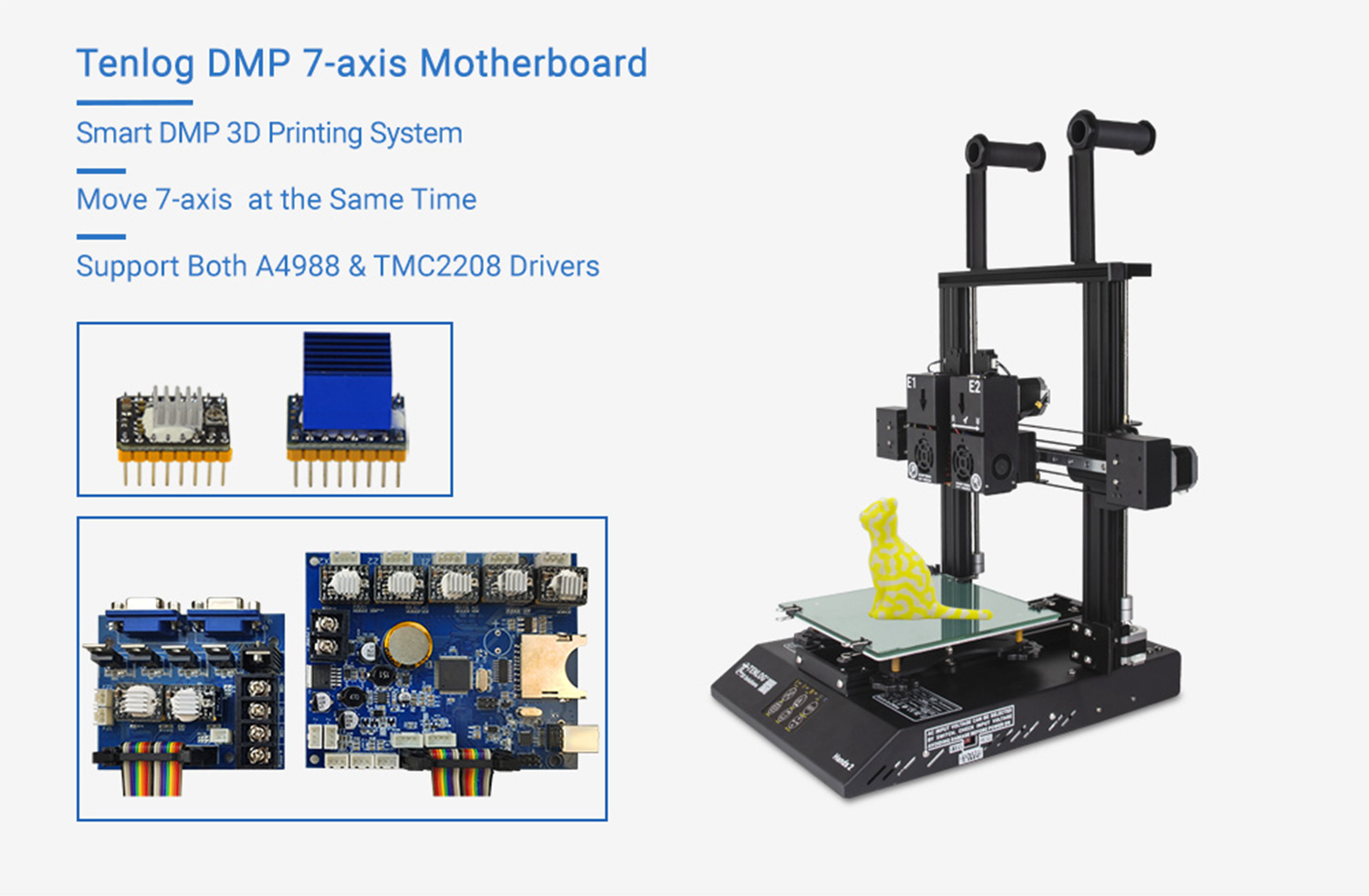 TENLOG Hands 2 DMP 3D-принтер 7-осевая материнская плата