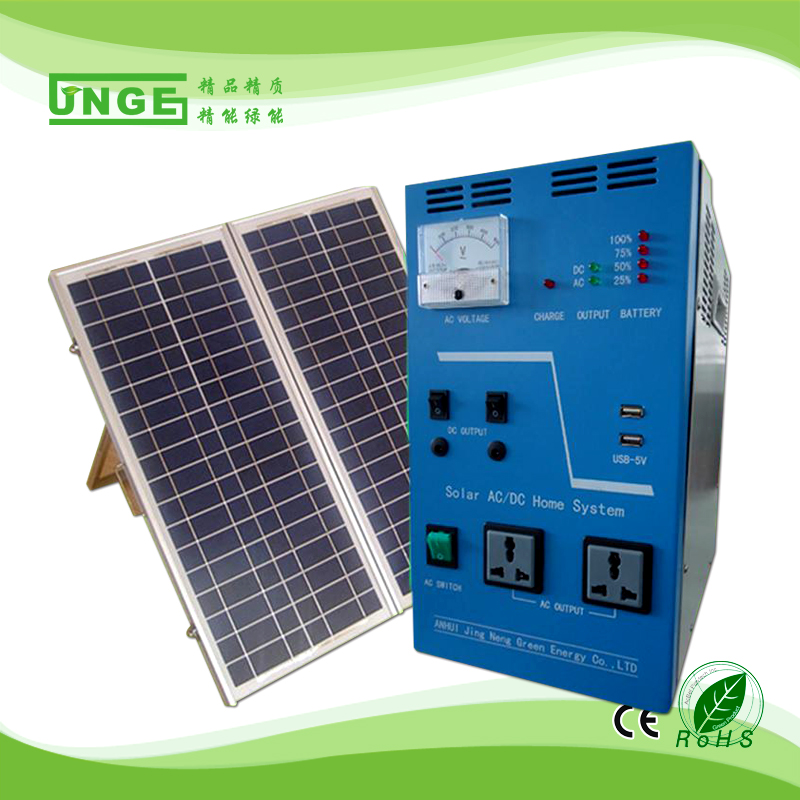 Мини-мобильная солнечная энергетическая система мощностью 300 Вт для домашнего использования с солнечной панелью 100 Вт, батарея 55 Ач
