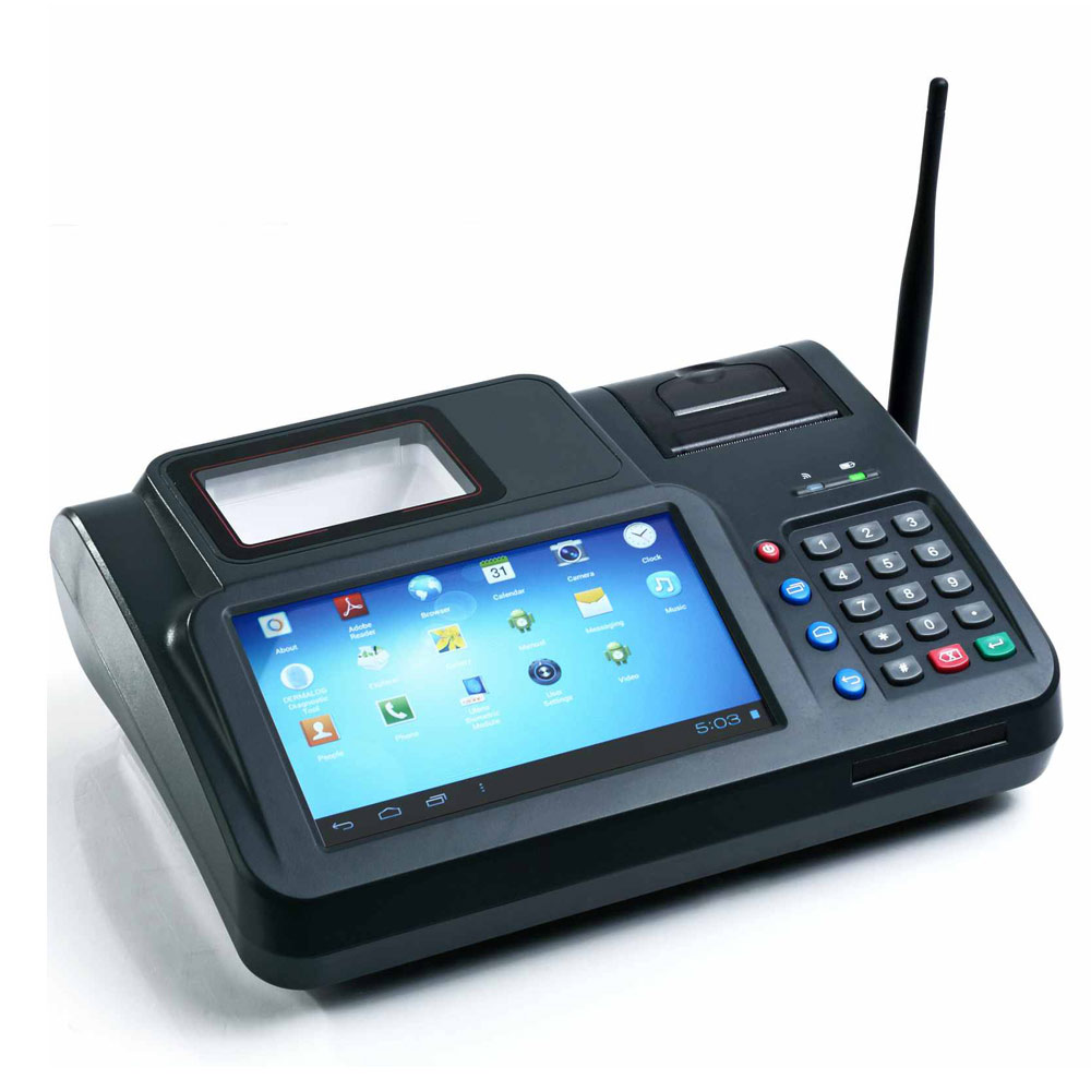 7" система лотереи pos терминала столешницы отпечатков пальцев андроида с принтером
