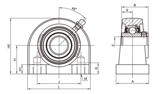 Корпус опорного блока с резьбой UCTB210