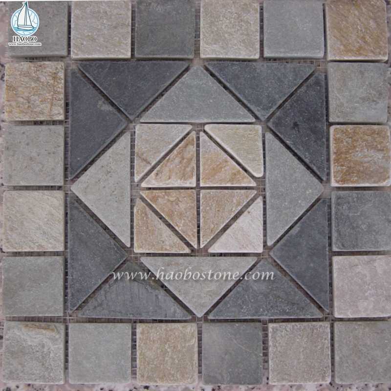 Мозаичная настенная плитка и облицовка из натурального камня с квадратным узором
