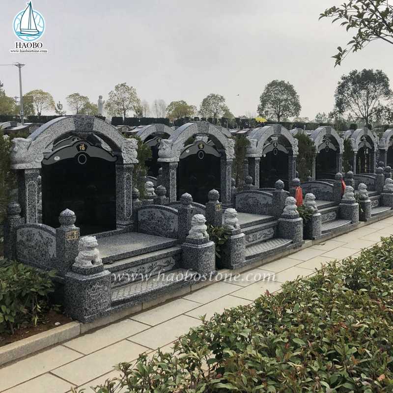 Памятник кладбищу гранитного льва в азиатском стиле
