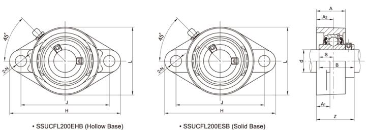 Корпус подшипника из нержавеющей стали SSUCFL208 ESB