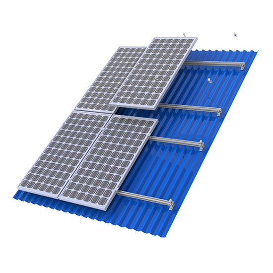 Система крепления панели солнечных батарей на металлической крыше

