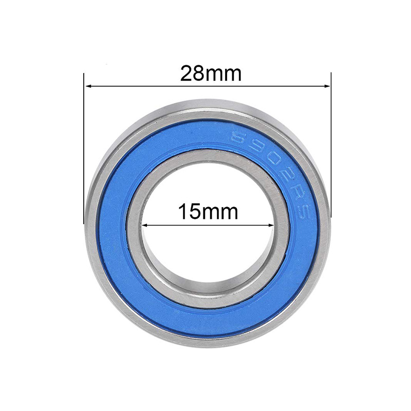 Паз тонкого шарикоподшипника 6902-2RS глубокий 15 x 28 x 7 мм загерметизированная синяя резина
