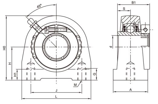 Блок подушки из нержавеющей стали SSUEPA205-14