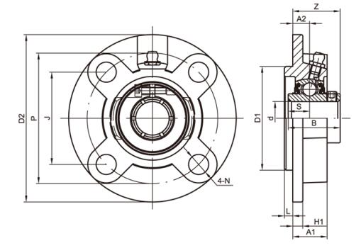 Корпус подшипника фланцевого картриджа UCFCSX06