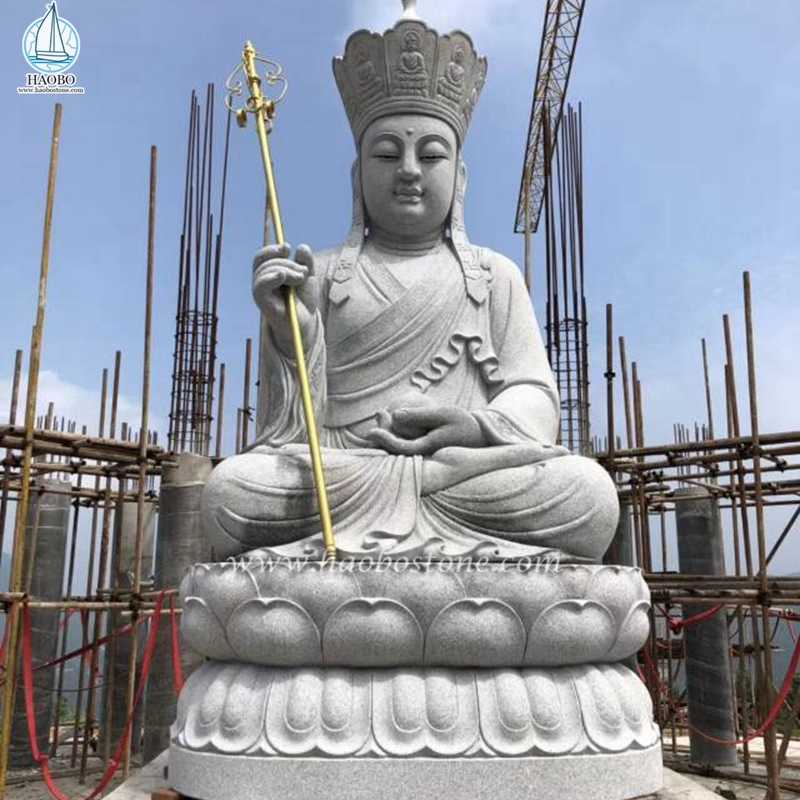 Буддийская статуя храма из натурального камня, гранита, вырезанная вручную
