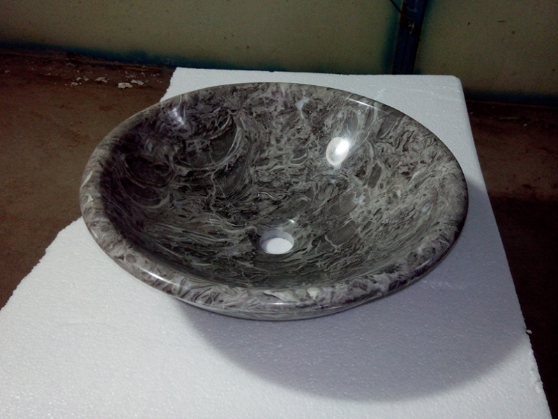 Раковина для ванной круглой формы из гранитного камня
