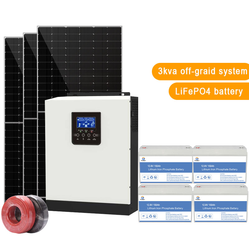 Солнечная автономная система мощностью 3 кВт с аккумулятором Lifepo 4 для системы хранения солнечной энергии
