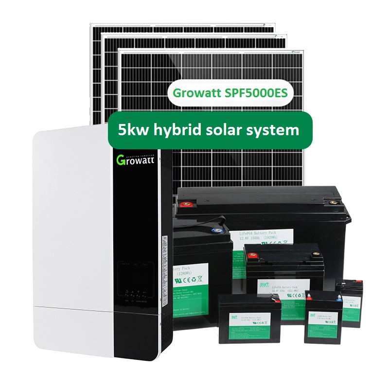 Гибридный инвертор Growatt spfes 5 кВт, Wi-Fi, 5 кВт, комплекты солнечной системы с литиевой батареей, структура солнечной панели BMS, фотоэлектрическая система питания
