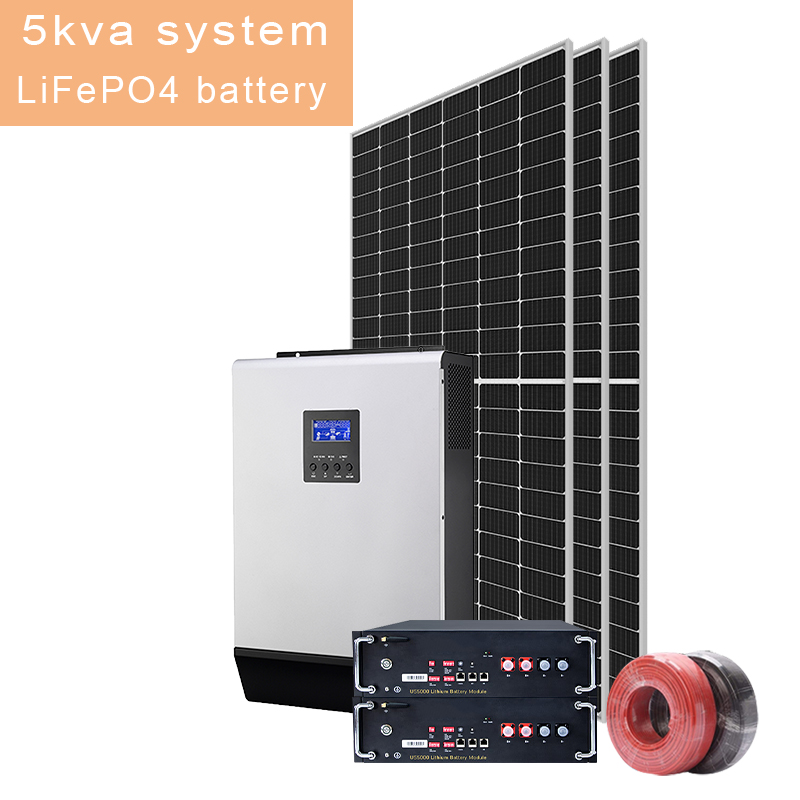 Солнечная автономная система 5KW 5.5kw для солнечной энергии Lifepo 4 Battery
