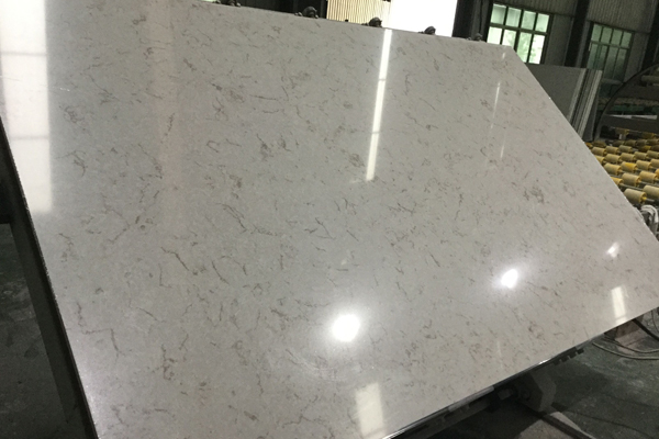 Серая кварцевая плита Carrara design