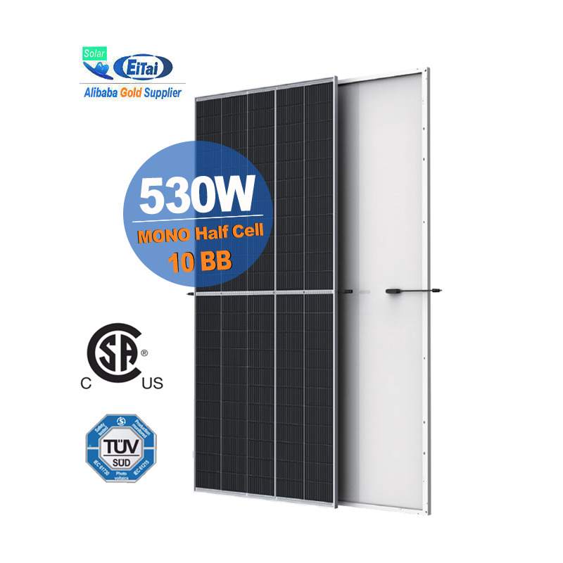 Eitai Солнечная панель 10BB 530W Фабрика Оптовая Лучшая цена Mono Half Cell Module для домашней фотоэлектрической системы
