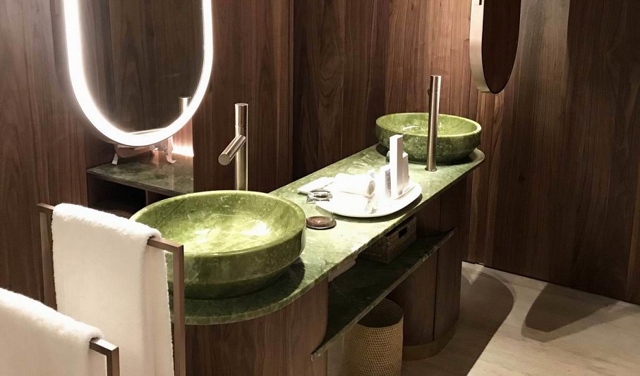 Мраморные туалетные столики Verde Ming