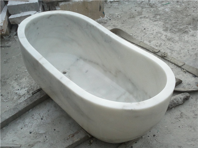 Белая ванна из натурального камня Каменная ванна для ванной комнаты
