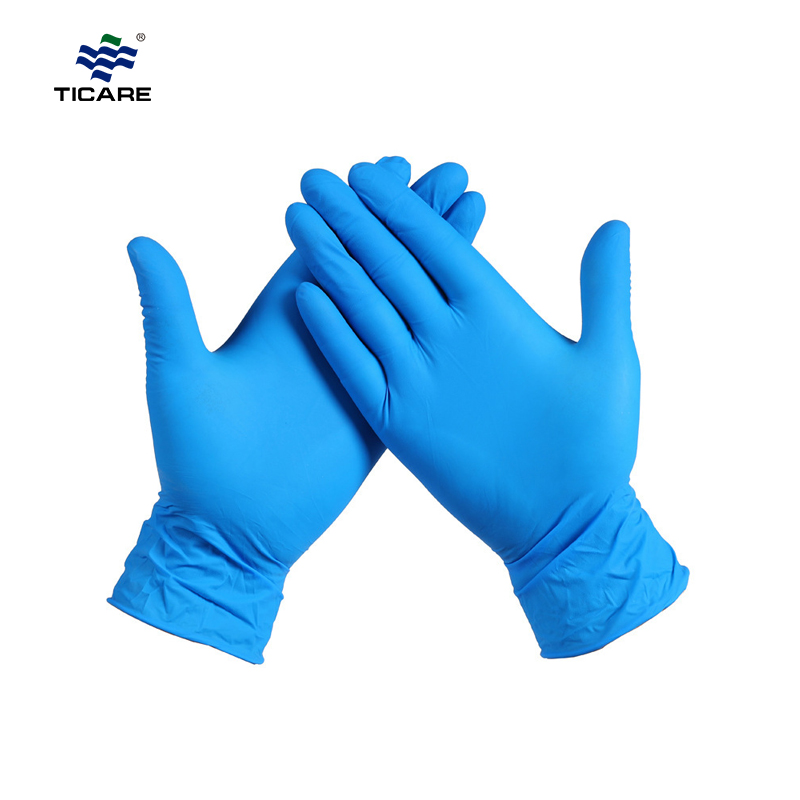Средняя нитриловая смотровая перчатка без пудры 4 мил, синяя
