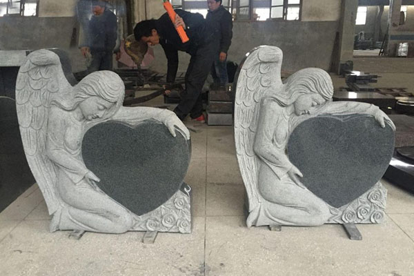 ангел дизайн форма сердца надгробия памятники