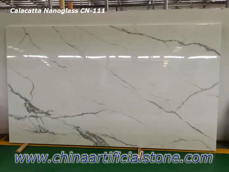 Китай Калакутта Белые нанокристаллические стеклянные каменные плиты
