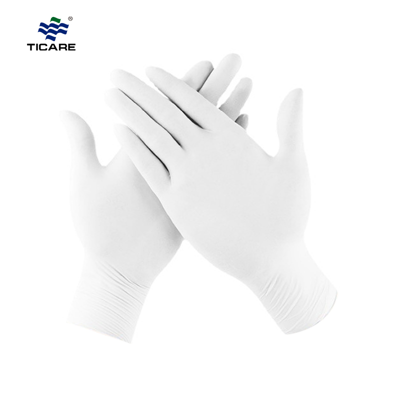 Белые медицинские смотровые перчатки нитриловые, неопудренные, большие размеры
