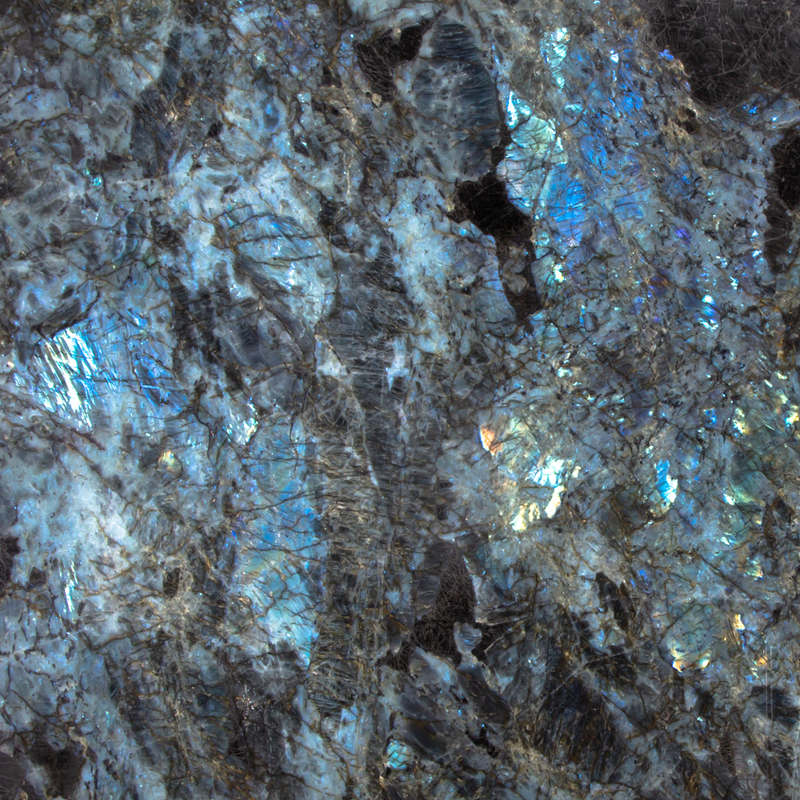 Полированные плиты из мадагаскарского голубого лабрадорита из лемурийского голубого гранита
