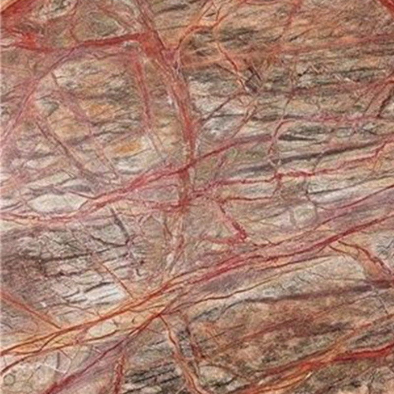 Коричнево-красная мраморная плита тропических лесов Индии
