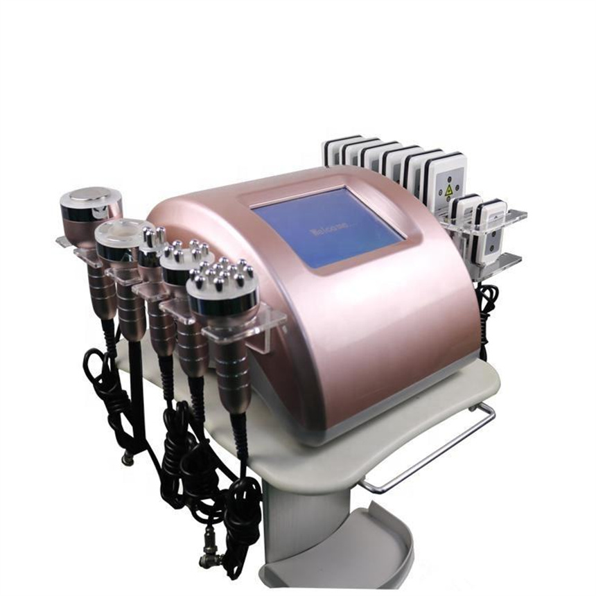 Портативный 6 в 1 40K кавитационный липо-лазер ультразвуковой 12 полярный вакуумный RF лифтинг лица многополярный аппарат для похудения тела